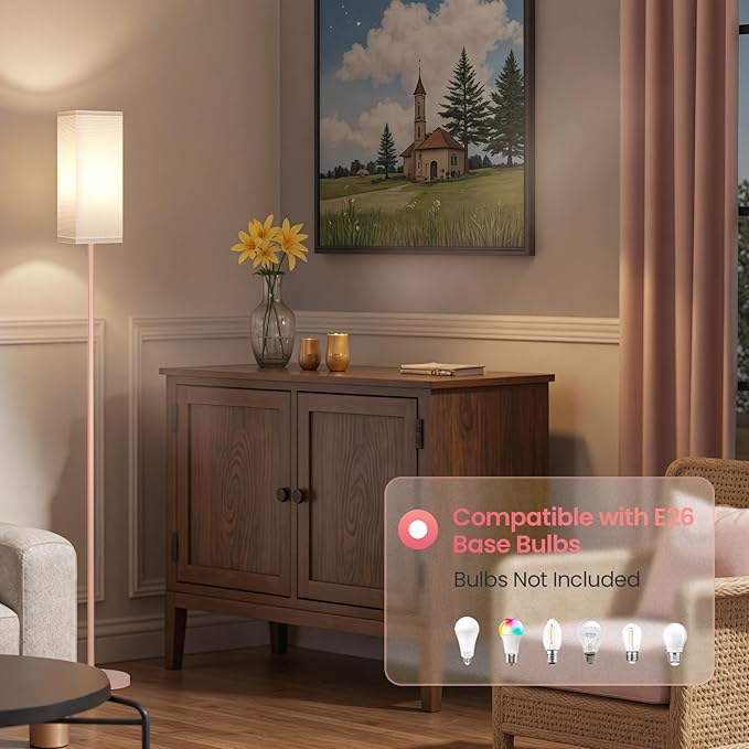Floor Lamp, Pole Lamp with Foot Switch, Modern Standing Lamp Shade, Minimalist - Image 2