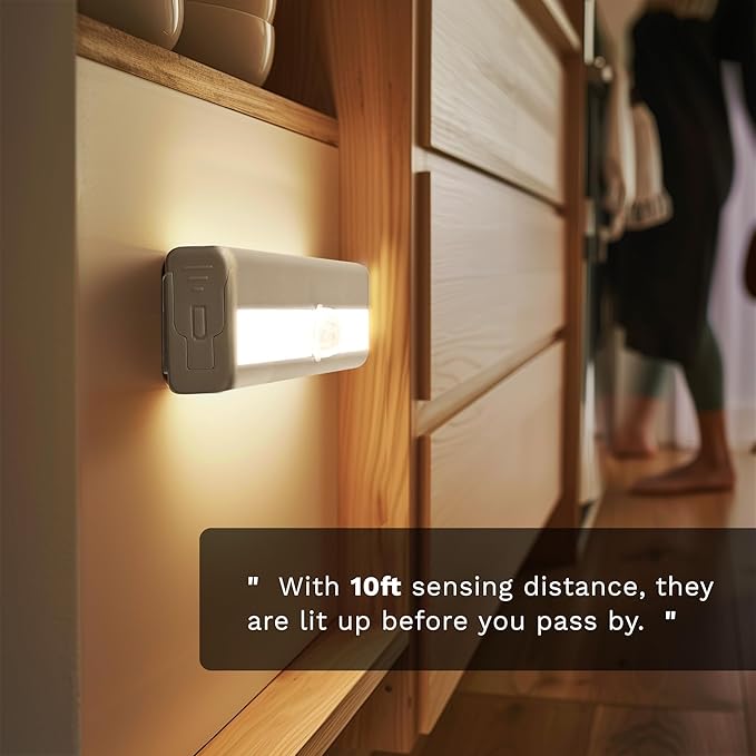 6 Pack LED Motion Sensor Lights, 10 LED Closet Battery Operated Lights - Image 2