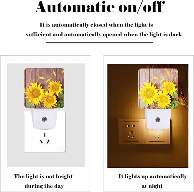 Vintage Wooden Sunflower Night Light, Plug Into Wall - Image 3