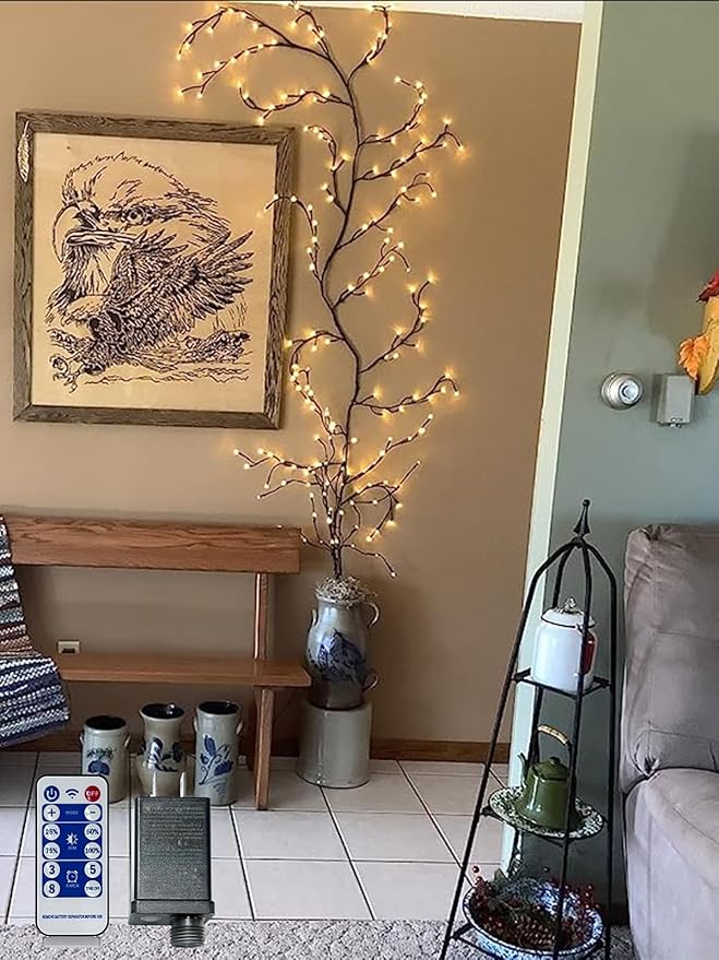 Lighted Willow Vine with Remote Control On/Off Timmer Dim, 7.5Ft Christmas - Image 7