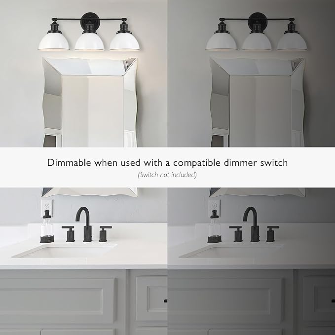 Design House Savannah Rustic Farmhouse 3-Light Bathroom Vanity Light, Matte - Image 5