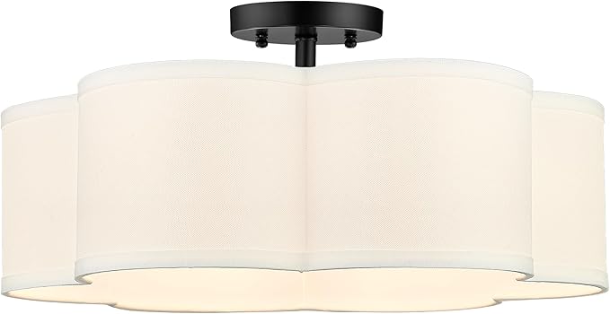 Black Semi Flush Mount Ceiling Lights, 6-Light 18Inch Ceiling Light Fixtures by Audickic