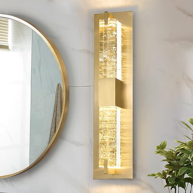WOSHITU LED Wall Sconce Light: 19 Inch Gold Modern Sconces Wall Lighting 3000K - Image 8