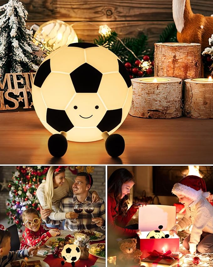 YISUN Soccer Night Light for Boys Light Up Football Lamp Dimmable Rechargeable - Image 5