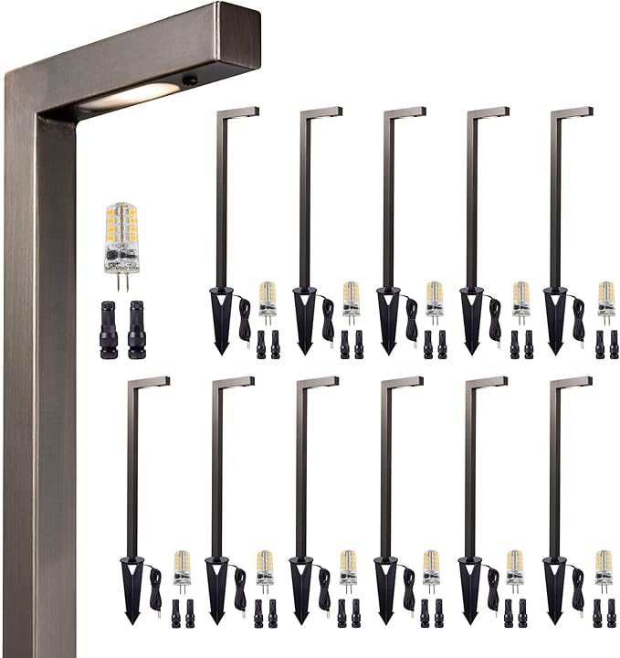 Gardenreet Outdoor Brass Pathway Lights, Low Voltage Landscape Path Lighting by Gardenreet
