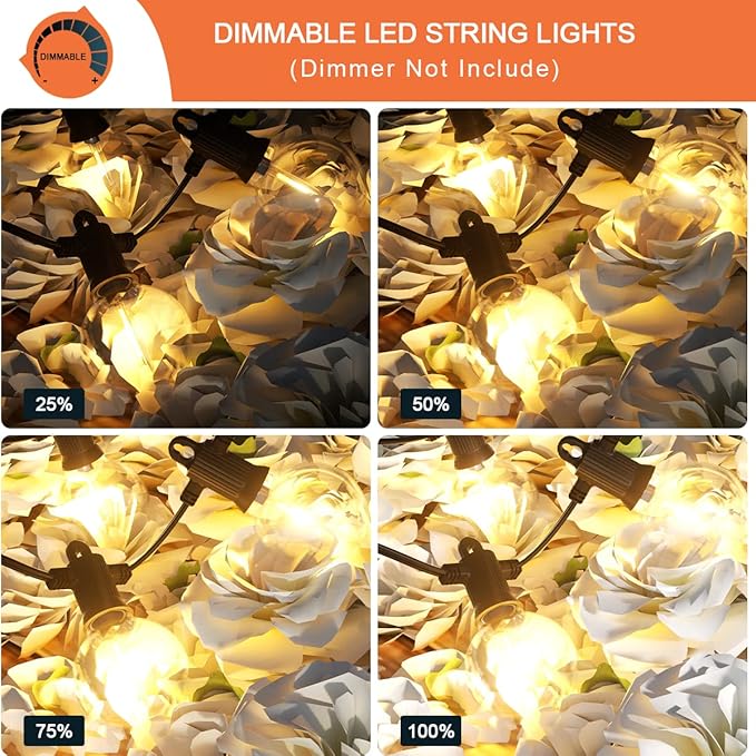 Kawaya 240FT Outdoor Lights String LED Patio Light Waterproof Dimmable G40 - Image 5