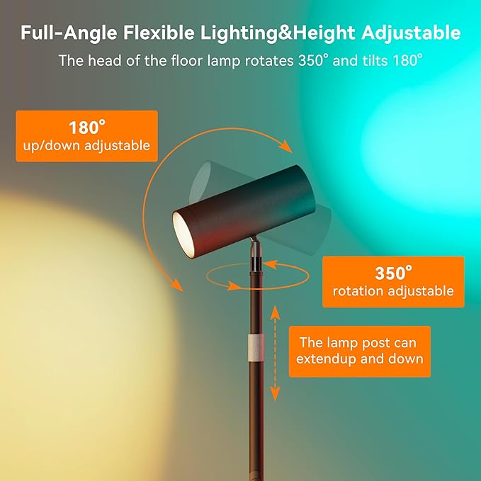 Spotlight Floor Lamp, Tall LED Standing Lamp - Image 7