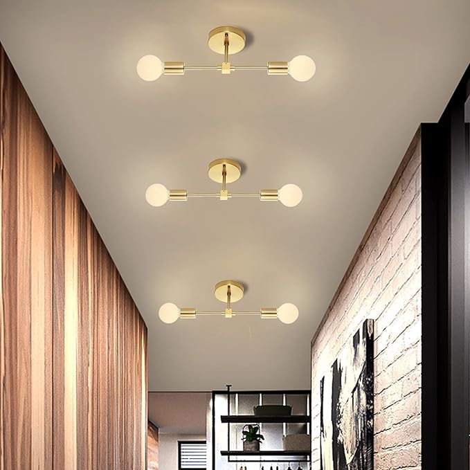 Brushed Brass Wall Sconce 2 Lights Bathroom Vanity Modern Industrial Wall Lamp - Image 5