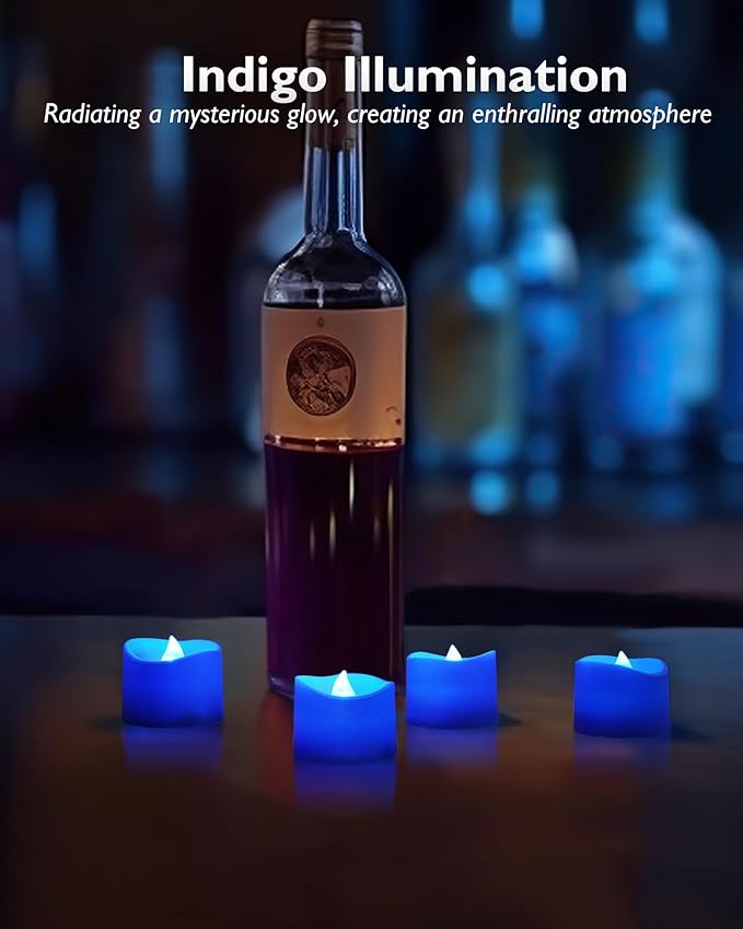 Homemory Blue Tea Lights Candles Battery Operated, 200+Hour Flameless - Image 7