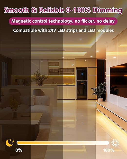 EMITEVER 75W Magnetic Dimmable LED Drvier, 24V Transformer Magnetic Power - Image 2
