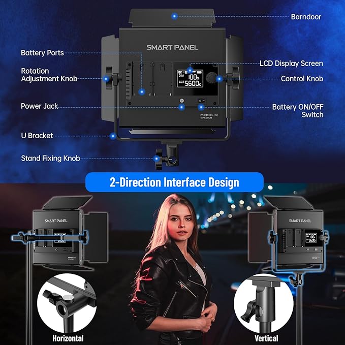Mettlelite SPL210B Bi Color LED Video Light - Image 6