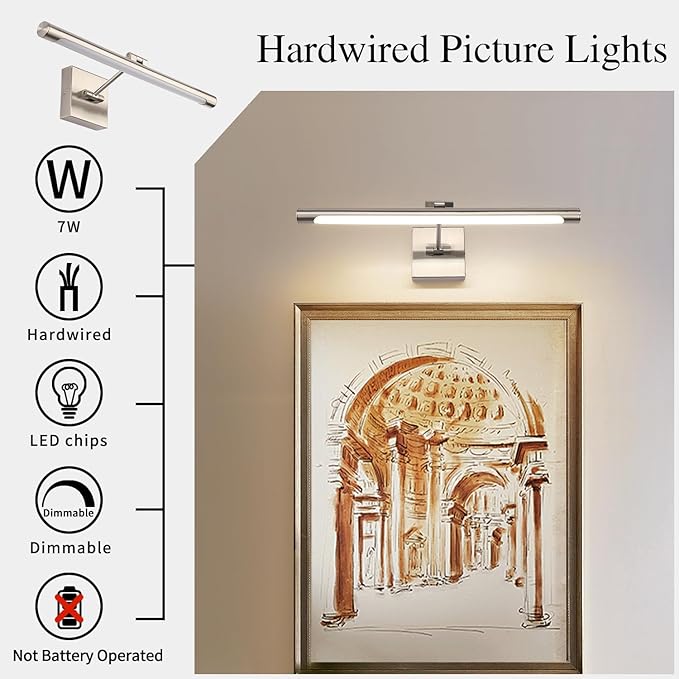 Joosenhouse LED Picture Lights Hardwired Dimmable 16.53" Inch Artwork Display - Image 3