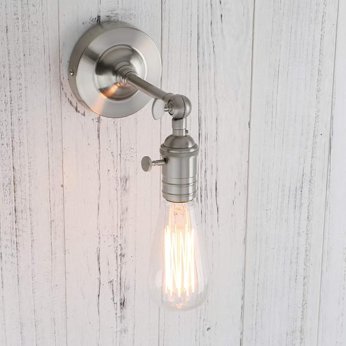 PERMO Vintage Industrial Pole Wall Mount Mini Single Sconce Metal Wall Sconces - Image 4