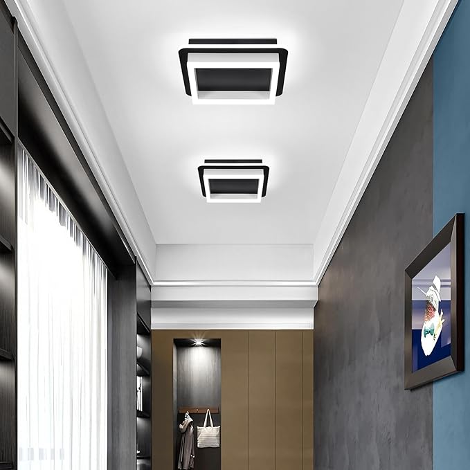 CANEOE 2 Packs Square Flush Mount Ceiling Light, 6000K Modern LED Ceiling Light - Image 2