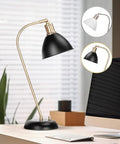 HarvestLand Halo Black and Brass Desk Lamp – Adjustable Desk Lamp by Harvestland