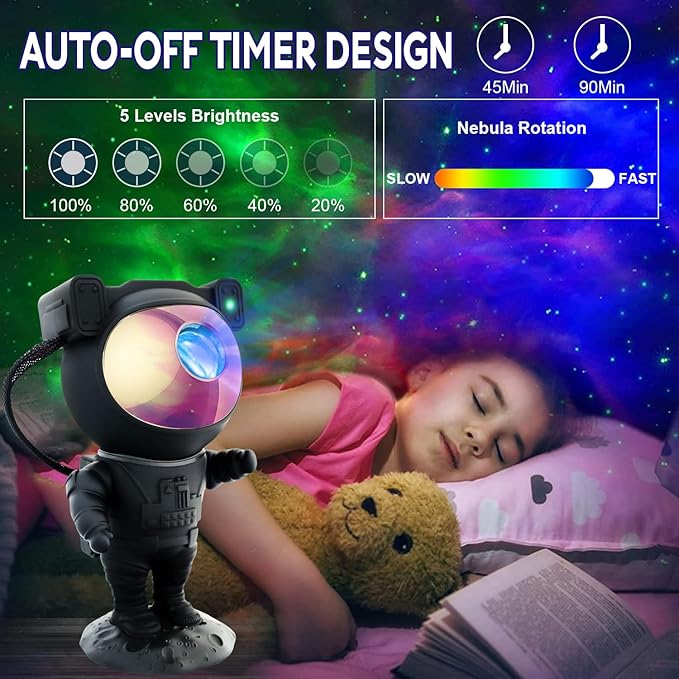 Astronaut Star Projector Galaxy Light, 360° Space Man Buddy Projector Sky LED - Image 4