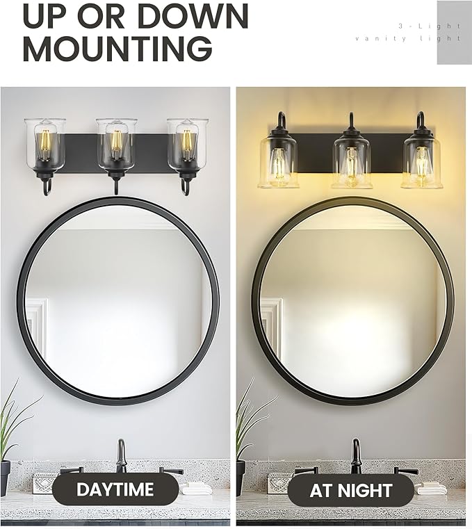 zeyu Black Bathroom Vanity Light, 20.5 Inch Bathroom Light Fixtures Over Mirror - Image 4