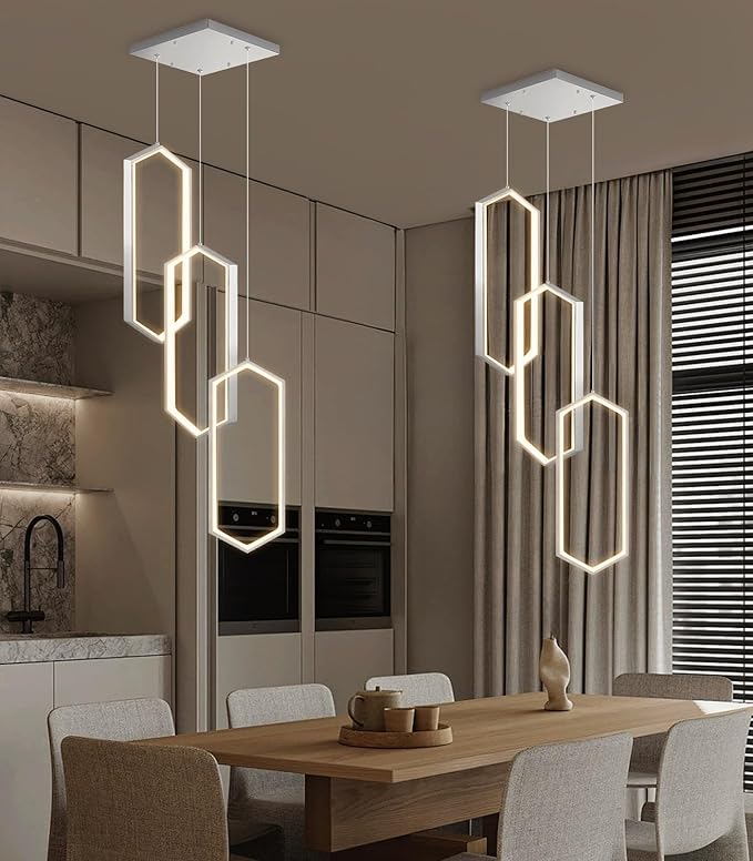 3-Rings Dimmable Pendant Lighting Adjust LED Mini Chandelier Ceiling Light - Image 9