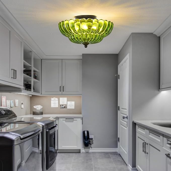 Modern Black Ceiling Light Fixture, Semi Flush Mount Ceiling Light Fixture - Image 3