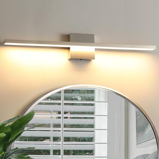 Bathroom Light Fixtures Over Mirror, 32 Inch Brushed Nickel Bathroom Vanity by fengkiop