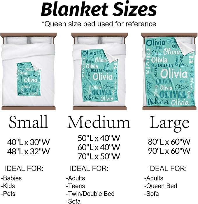 Gudina Personalized Name Blankets and Throws, Custom Blanket - Image 7