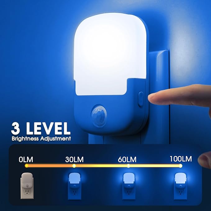 Briignite Blue Motion Sensor Dusk to Dawn Dimmable Led Night Light 2Pack - Image 5