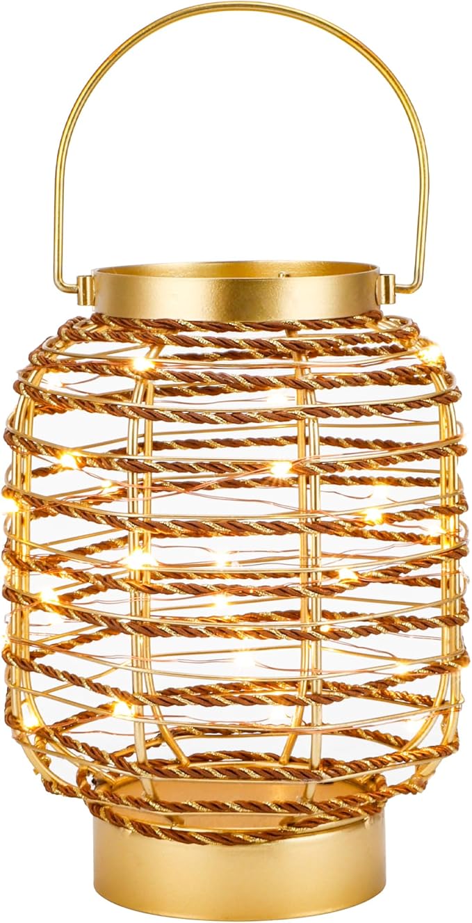 Battery Operated Table Lamp 7.7 "H Metal Cage LED Cordless Lamp - Image 3