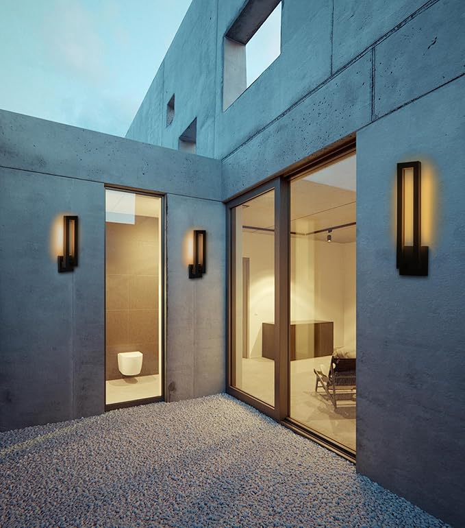 26 inch Outdoor Wall Sconce, Large Porch Led Wall Lights, Modern Black Exterior - Image 8