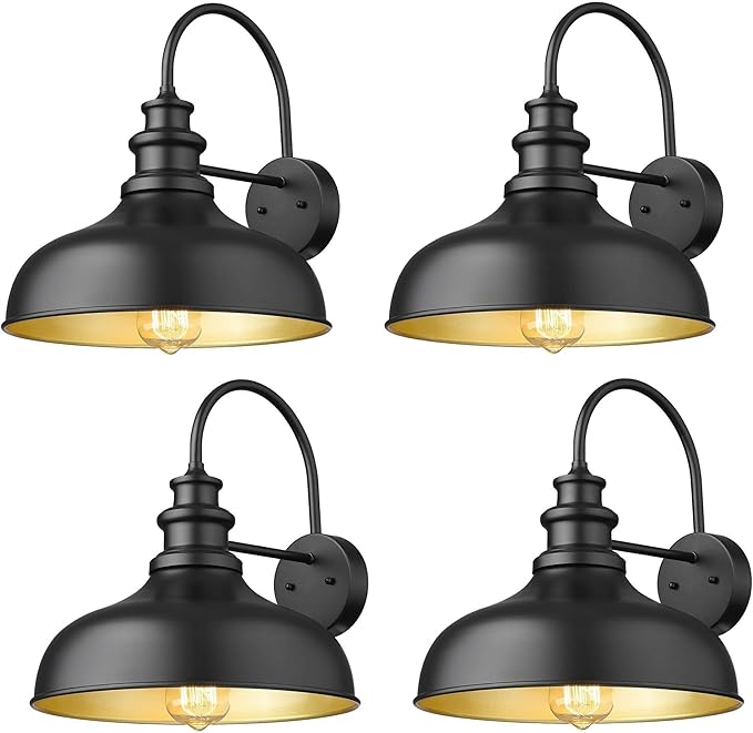Bestshared Outdoor Barn Lights, 4 Pack Outdoor Wall Sconce, Weather Resistant by bestshared