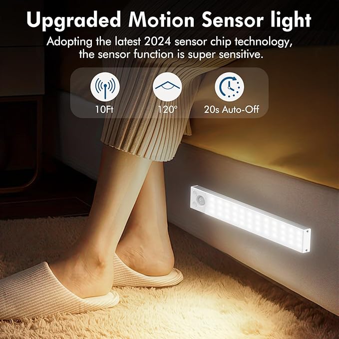 Under Cabinet Lighting 4 Pack, Under Cabinet Lights Wireless, Motion Sensor - Image 2