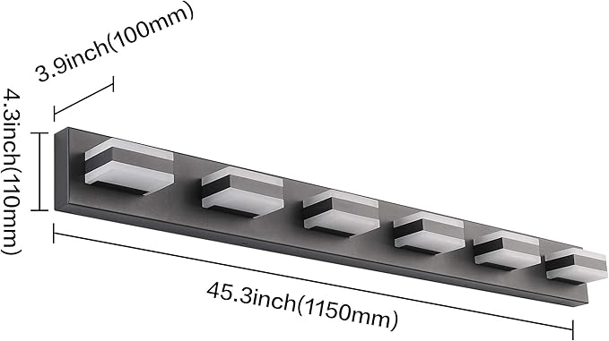 SOLFART Modern LED Vanity Light Matt Black Vanity Light Bathroom Lighting - Image 3