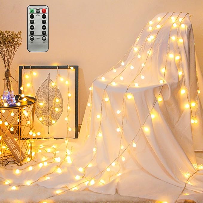ZIMINGU LED Ball String Lights, 19.6FT 40LEDs Globe Waterproof Fairy String - Image 7