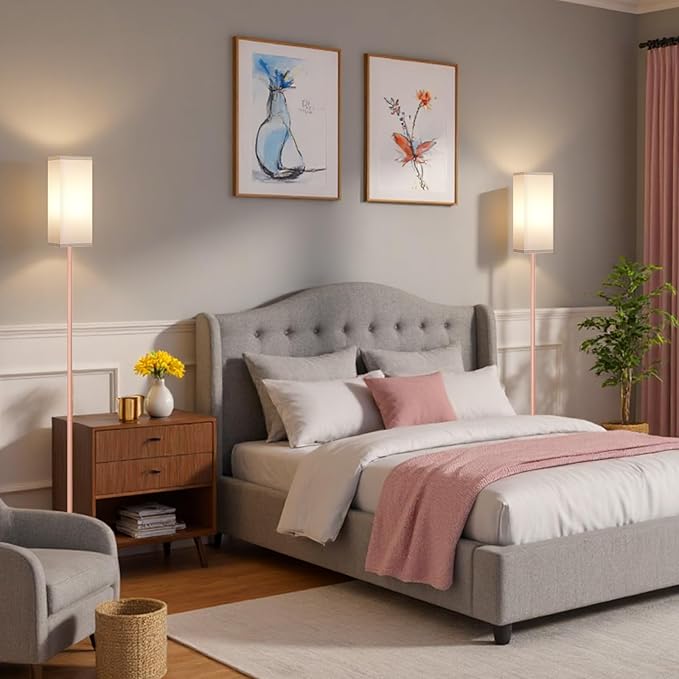 Floor Lamp, Pole Lamp with Foot Switch, Modern Standing Lamp Shade, Minimalist - Image 7