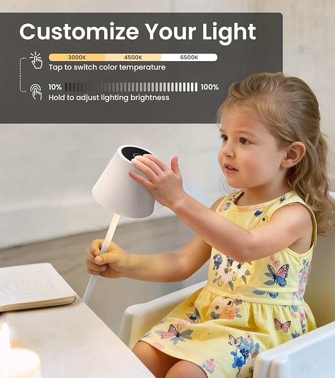 Cordless Table Lamp, Portable Battery Operated Lamp - Image 3