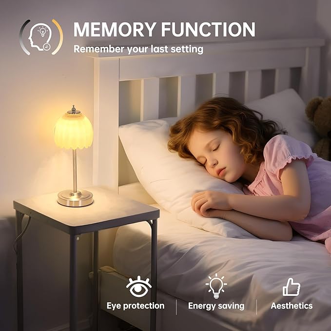Tulip Table Lamp with 5200mAh Battery & Touch Control, Cordless Small Table - Image 8