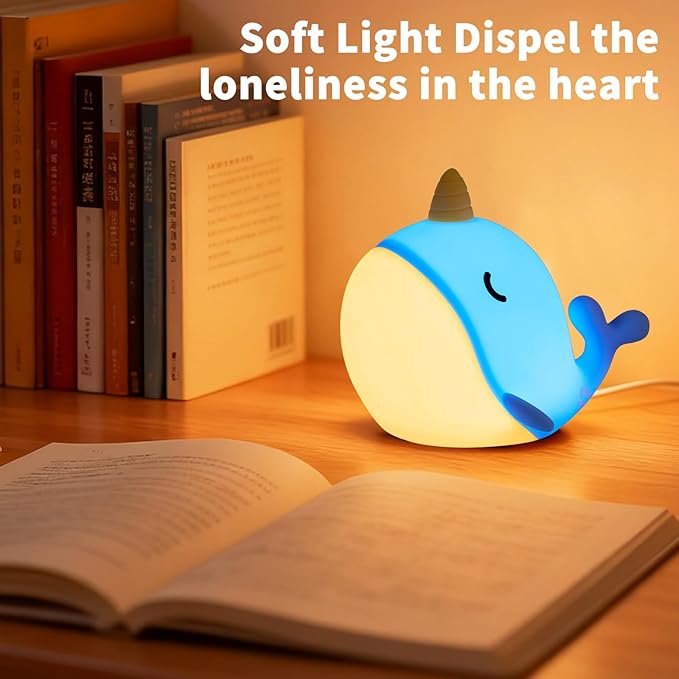 Cute Narwhal Night Light, Tap Control - Image 6