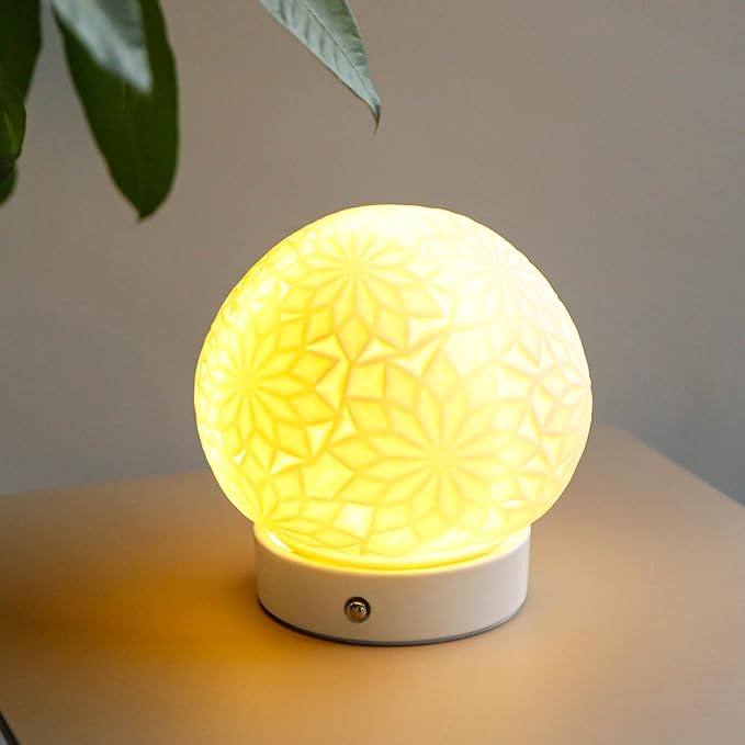 JHY DESIGN Ceramic Spherical Decorative lamp 6.5" H Rechargeable Table Lamp - Image 5