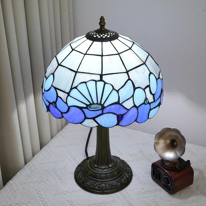 Blue Sea Style Stained Glass Table Lamps Shell Tiffany Lamp Bedroom Bedside - Image 4