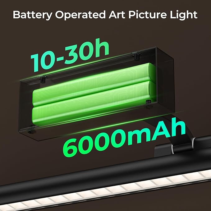 Wireless Picture Lights for Wall, 24in Battery Operated Wall Light for Painting - Image 3