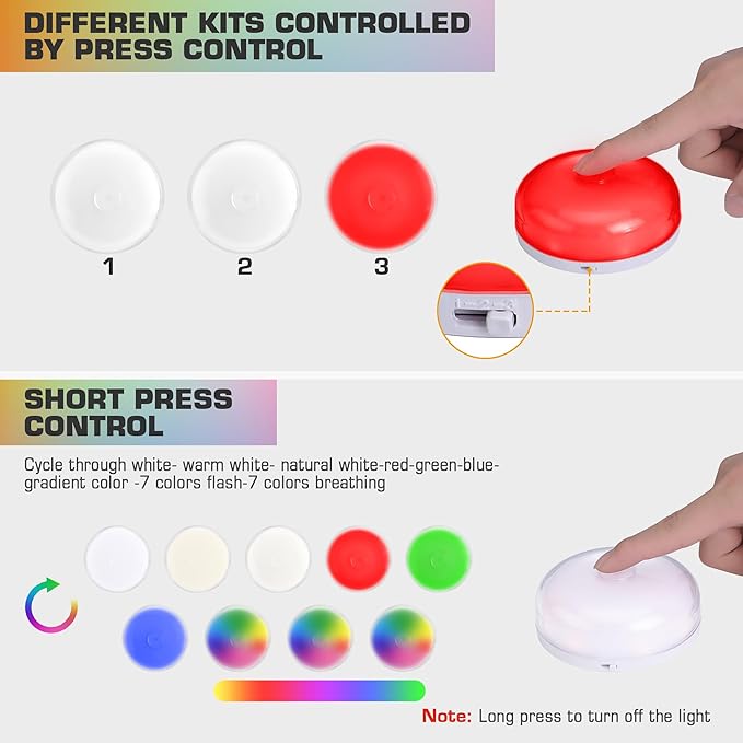 EverBrite Puck Lights with Remote, Rechargeable Linked Sensor Under Cabinet - Image 3