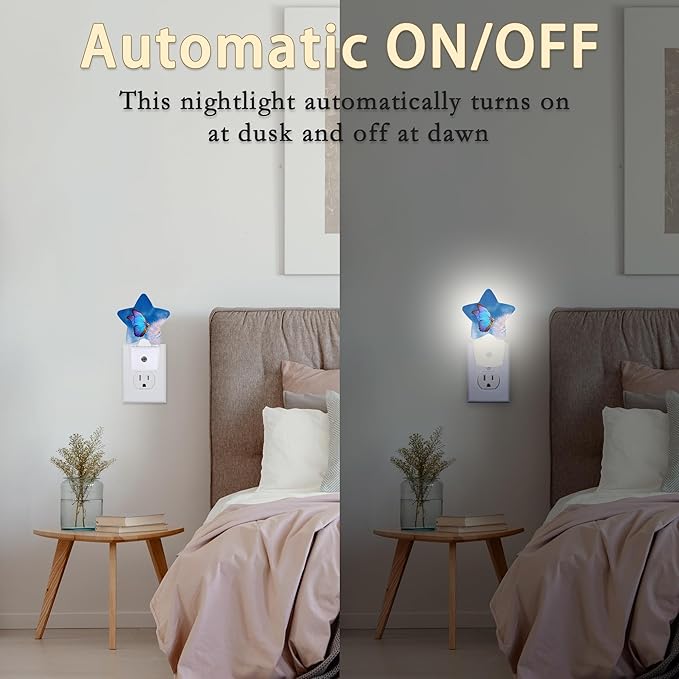 Blue Butterfly Dandelion Night Lights Plug into Wall - Image 4