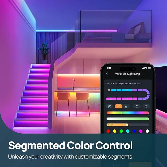 Linkind LED Strip Lights RGB 10ft, Smart Light Strip Work - Image 3