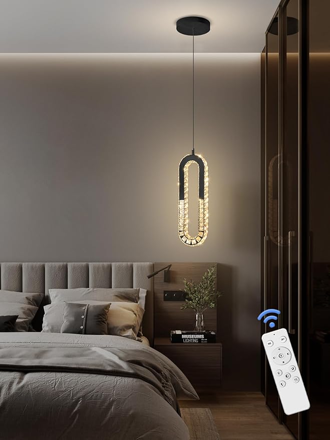 Modern Pendant Lighting 1-Light Chandelier Black Pendant Light Indoor Hanging - Image 2