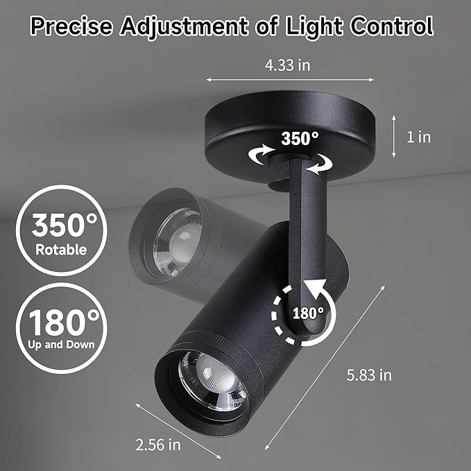 12W LED Dimmable Zoomable Ceiling Spotlight Indoor – Adjustable Wall Surface - Image 3
