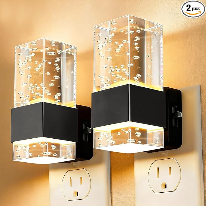 LED Night Light with Bubble Acrylic Design, Dusk to Dawn Sensor, 3 Color by ECOWILL