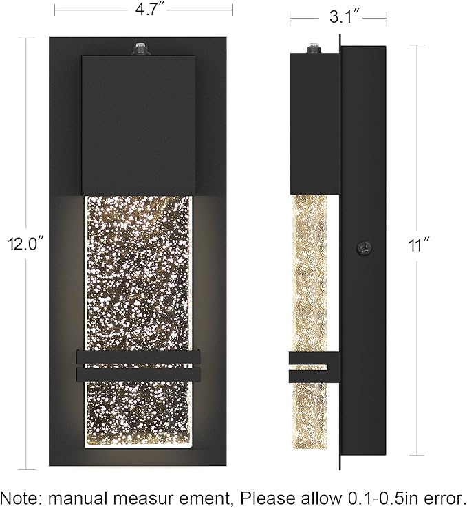 PARTPHONER LED Dusk to Dawn Outdoor Light Fixture Exterior Wall Sconces Porch - Image 4
