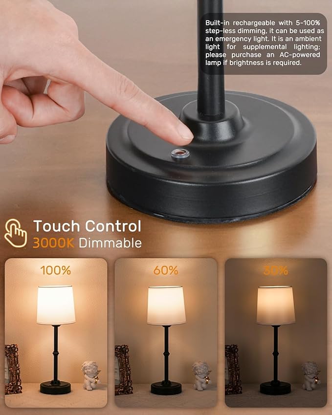 Cordless Led Table lamp, 6000mAh Battery Powered Table Light, Wireless Lamps - Image 6
