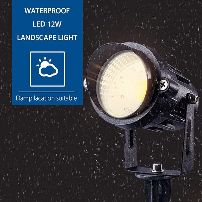 SUNVIE Outdoor Landscape LED Lighting 12W Waterproof Garden Lights COB Led - Image 5