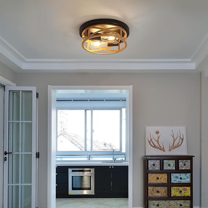 2 Pack Close to Ceiling Light Fixtures, 2-Light Indoor House Flush Mount - Image 4