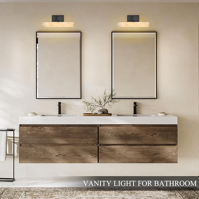 Alabaster Bathroom Vanity Light, 12in Modern Spanish Marble LED Bathroom Light - Image 11